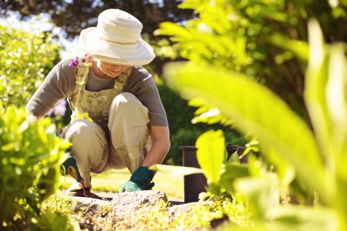 Family-friendly South Tottenham garden design with seating and greenery