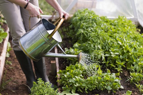 Separation of green waste and recyclable materials at a local garden job